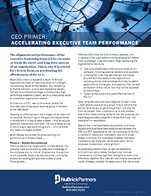 Unlock Article: CEO Primer – Accelerating Executive Team Performance